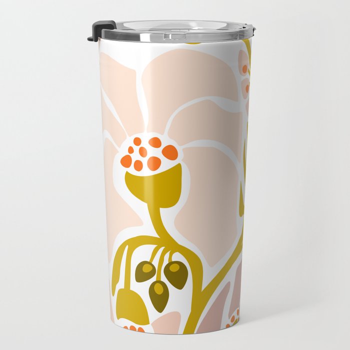 Light Backyard flower modern floral illustration  Travel Mug Gallery Image 3