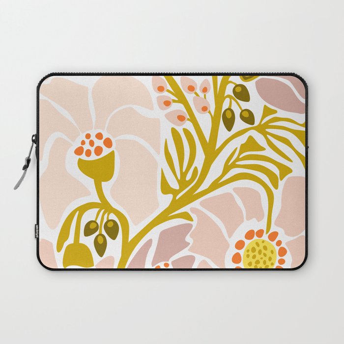 Light Backyard flower modern floral illustration  Laptop Sleeve Gallery Image 1