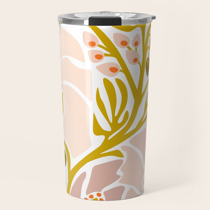 Light Backyard flower modern floral illustration  Travel Mug Gallery Image 1