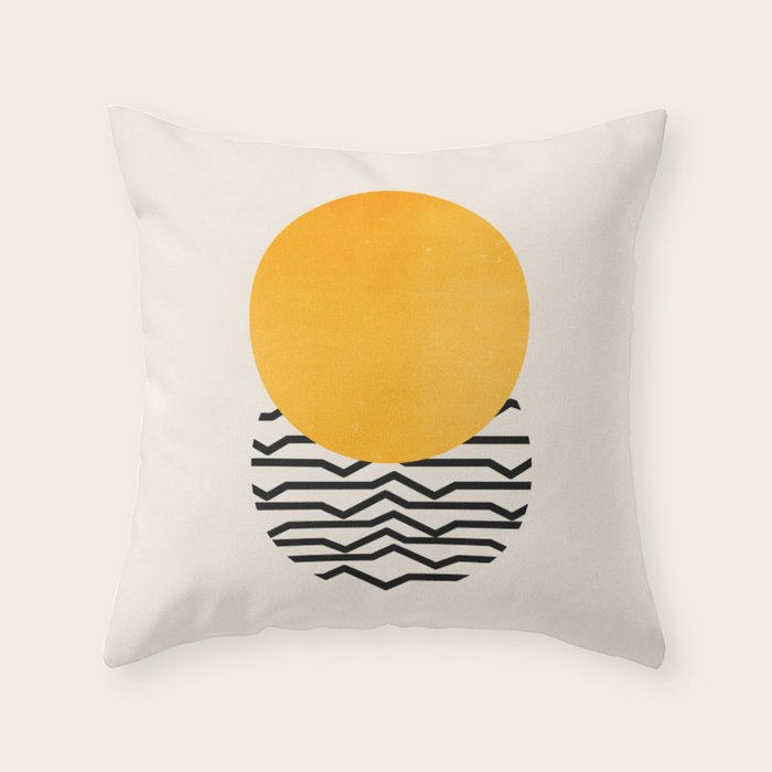 Sun & Ripples Throw Pillow Gallery Image 1