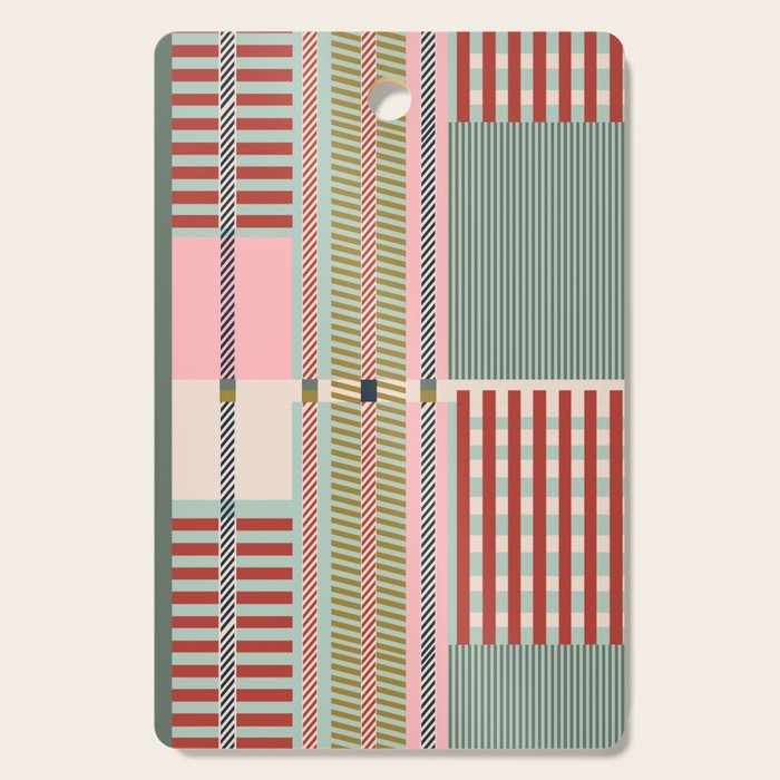 Vintage Striped Geometric Cutting Board Gallery Image 1
