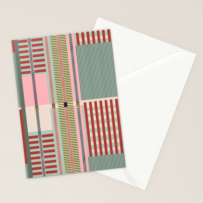 Vintage Striped Geometric Stationery Card Gallery Image 2