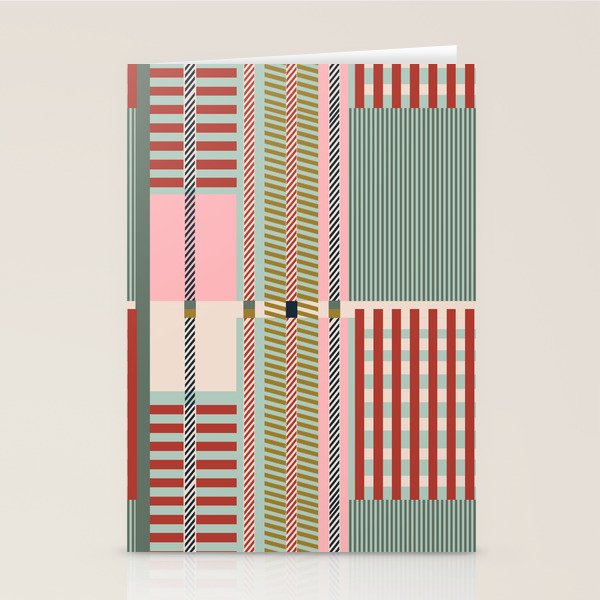 Vintage Striped Geometric Stationery Card Gallery Image 1