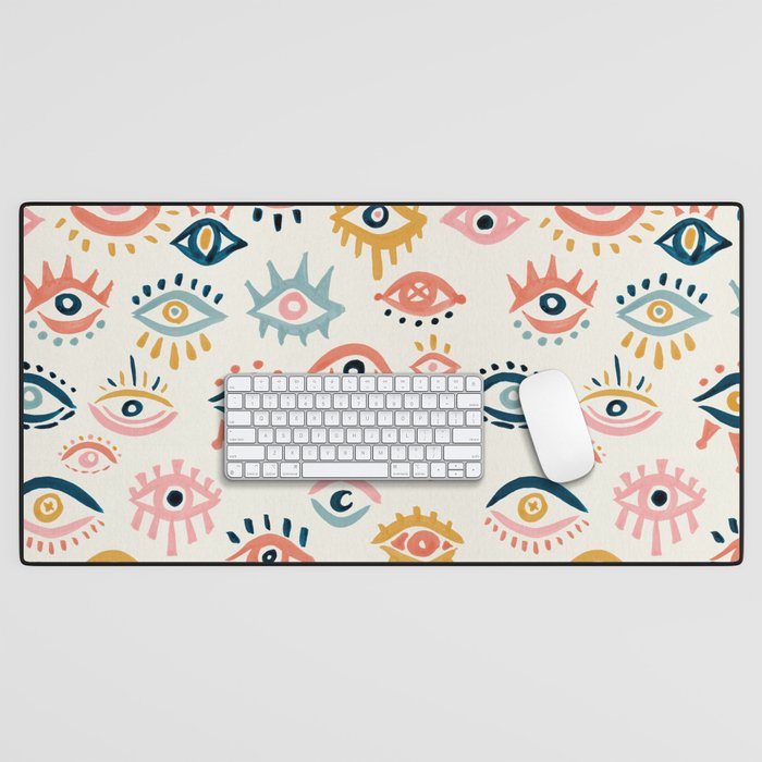 Mystic Eyes â Primary Palette Desk Mat Gallery Image 1