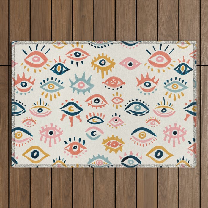 Mystic Eyes - Primary Palette Outdoor Rug Gallery Image 1