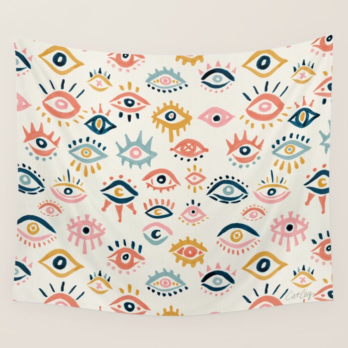 Mystic Eyes - Primary Palette Wall Tapestry Gallery Image 4
