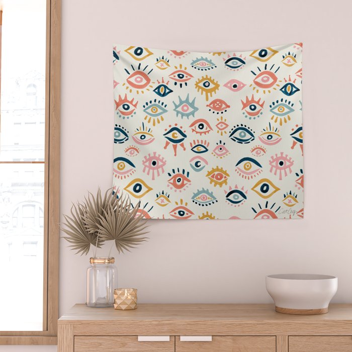 Mystic Eyes - Primary Palette Wall Tapestry Gallery Image 2