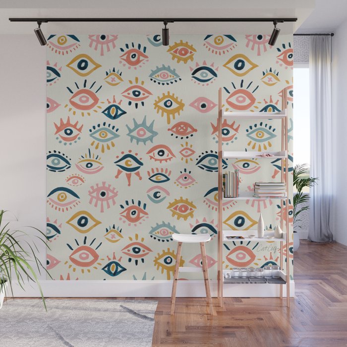 Mystic Eyes - Primary Palette Wall Mural Gallery Image 1