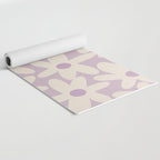 Daisy Time Retro Floral Pattern in Lavender Cream Yoga Mat Gallery Image 2