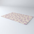 Daisy Time Retro Floral Pattern in Lavender Cream Rug Gallery Image 3