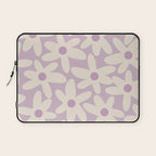 Daisy Time Retro Floral Pattern in Lavender Cream Laptop Sleeve Gallery Image 1