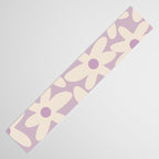 Daisy Time Retro Floral Pattern in Lavender Cream Table Runner Gallery Image 3