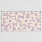Daisy Time Retro Floral Pattern in Lavender Cream Desk Mat Gallery Image 3