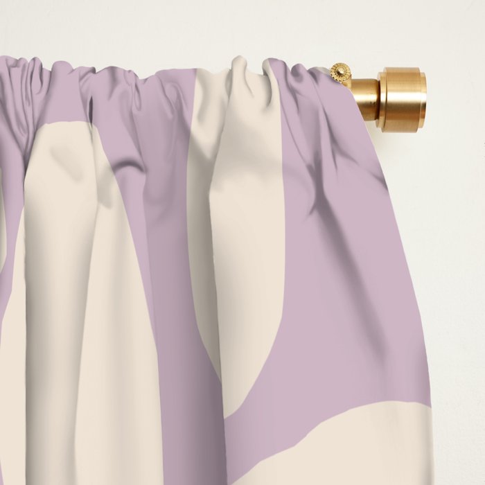 Daisy Time Retro Floral Pattern in Lavender Cream Window Curtain Gallery Image 2