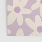Daisy Time Retro Floral Pattern in Lavender Cream Poster Gallery Image 3