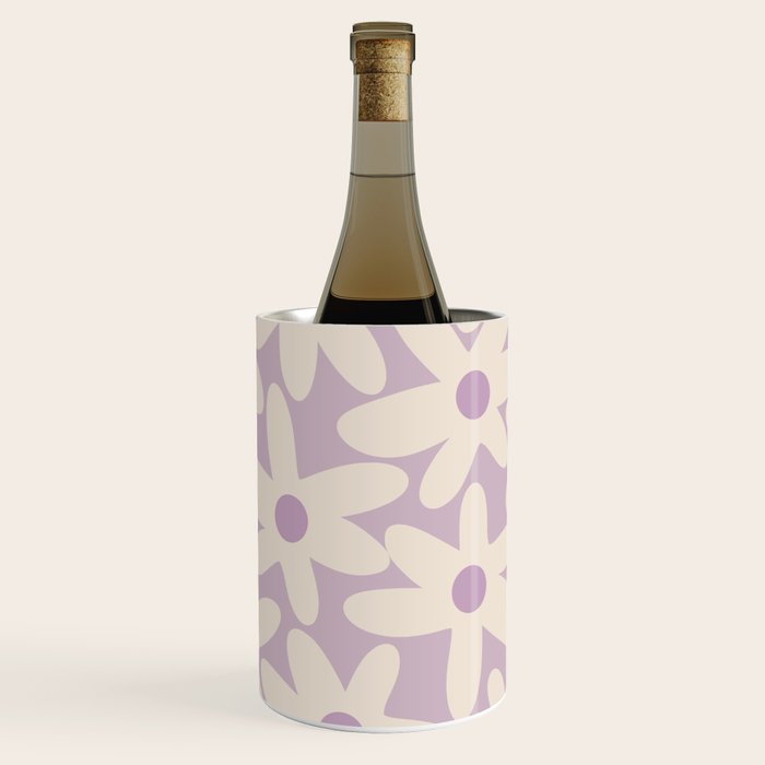 Daisy Time Retro Floral Pattern in Lavender Cream Wine Chiller Gallery Image 3