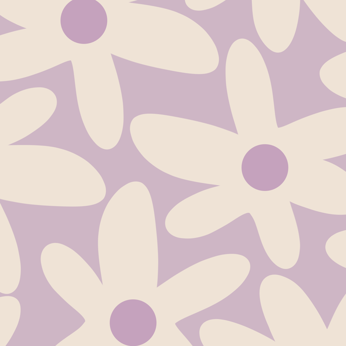 Daisy Time Retro Floral Pattern in Lavender Cream Coffee Mug Gallery Image 2