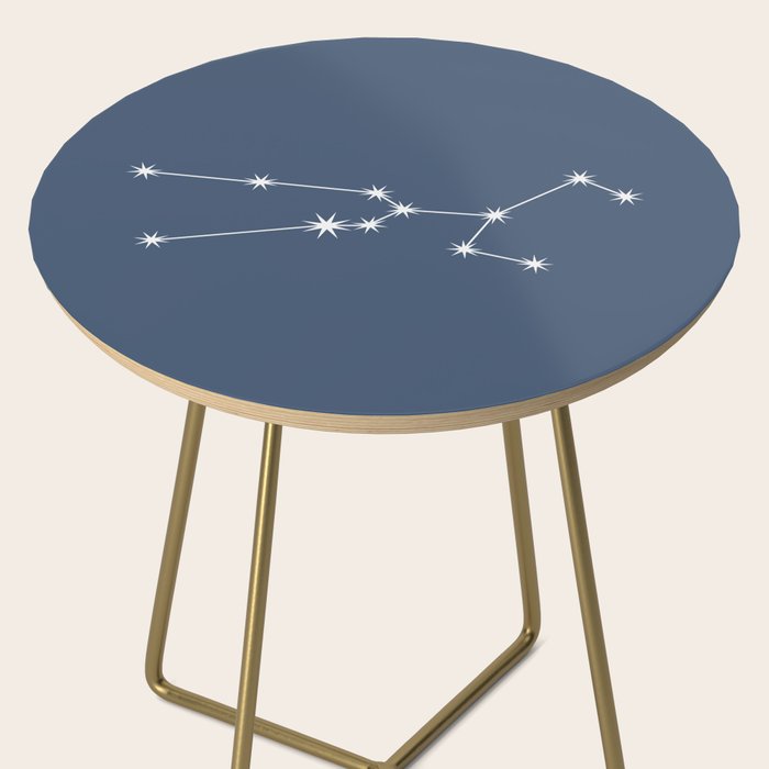 Taurus Zodiac Star Constellation Line Art Neutral Blue Side Table Gallery Image 2
