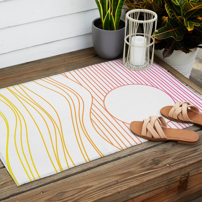 Retro Landscape 04A Outdoor Rug Gallery Image 2