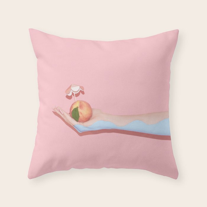 Peach Beach Throw Pillow Gallery Image 6