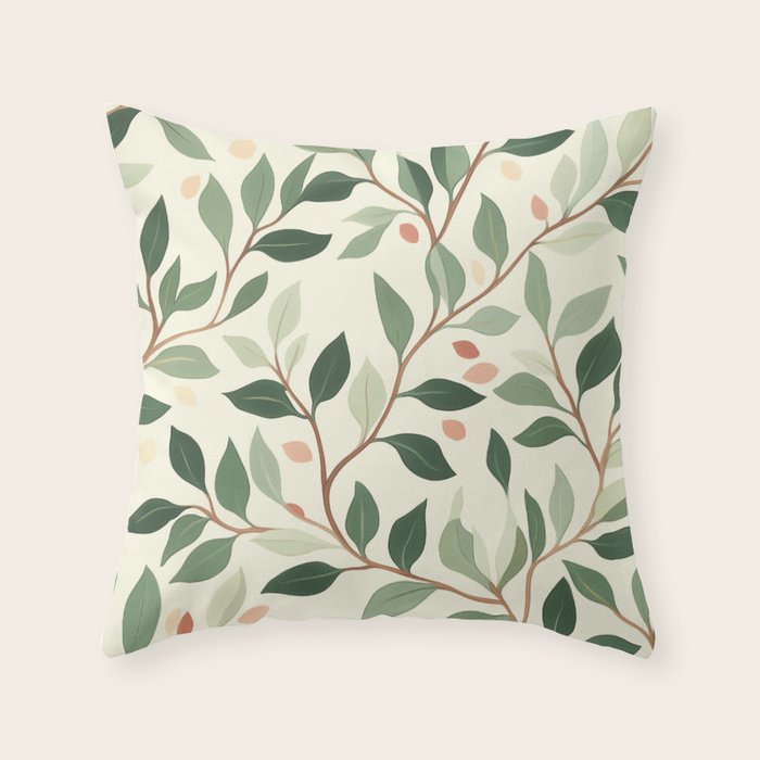 Romantic Botanica Autumn Bloom Throw Pillow Gallery Image 2