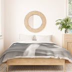 Funny Einstein in Fuzzy Slippers Classic Black and White Satirical Photography - Photographs Duvet Cover Gallery Image 3