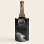 Funny Einstein in Fuzzy Slippers Classic Black and White Satirical Photography - Photographs Wine Chiller Gallery Image 1