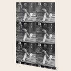 Funny Einstein in Fuzzy Slippers Classic Black and White Satirical Photography - Photographs Wallpaper Gallery Image 2