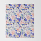 Modern Vibrant Flowery Garden B Throw Blanket Gallery Image 2
