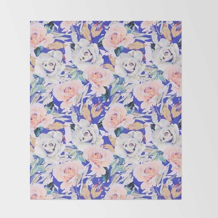 Modern Vibrant Flowery Garden B Throw Blanket Gallery Image 2
