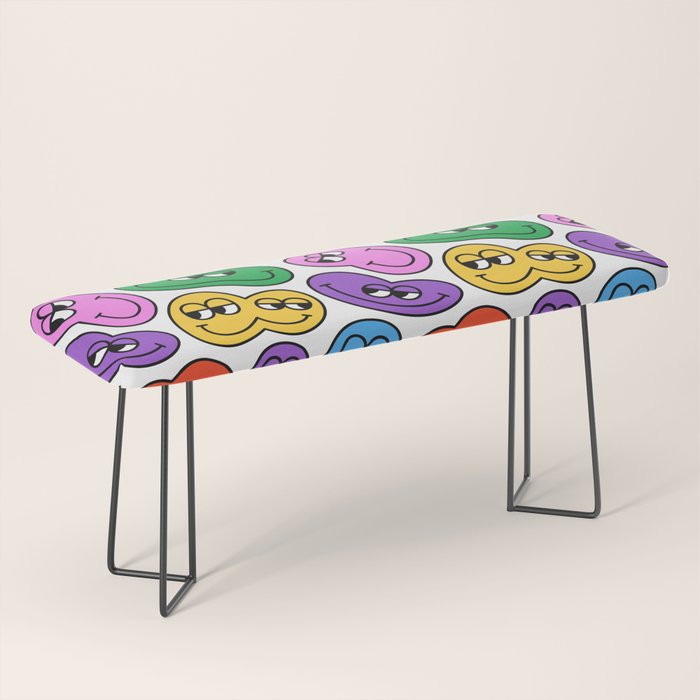 Funny happy face cartoon art pattern Bench Gallery Image 1
