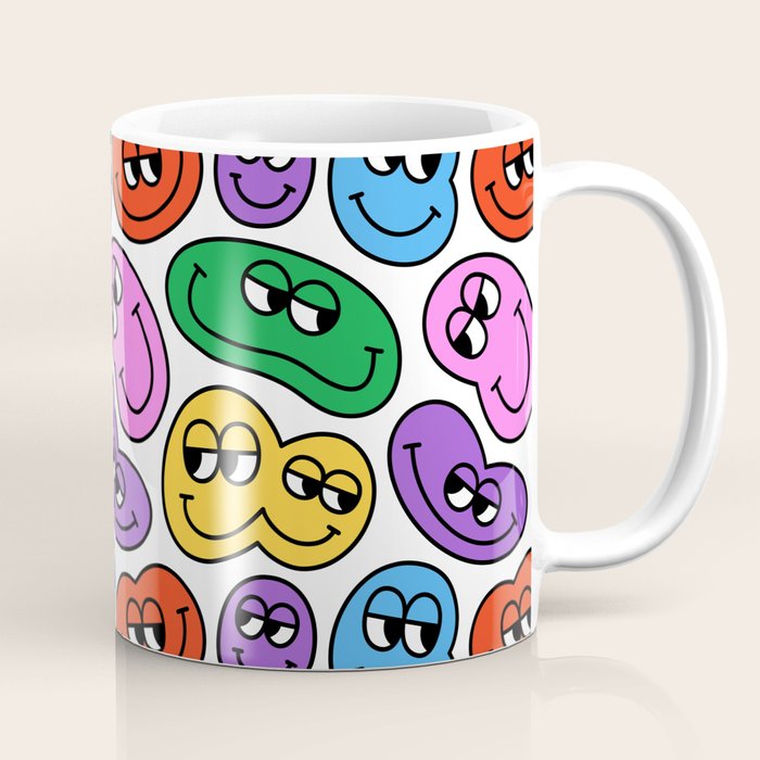 Funny happy face cartoon art pattern Coffee Mug Gallery Image 1