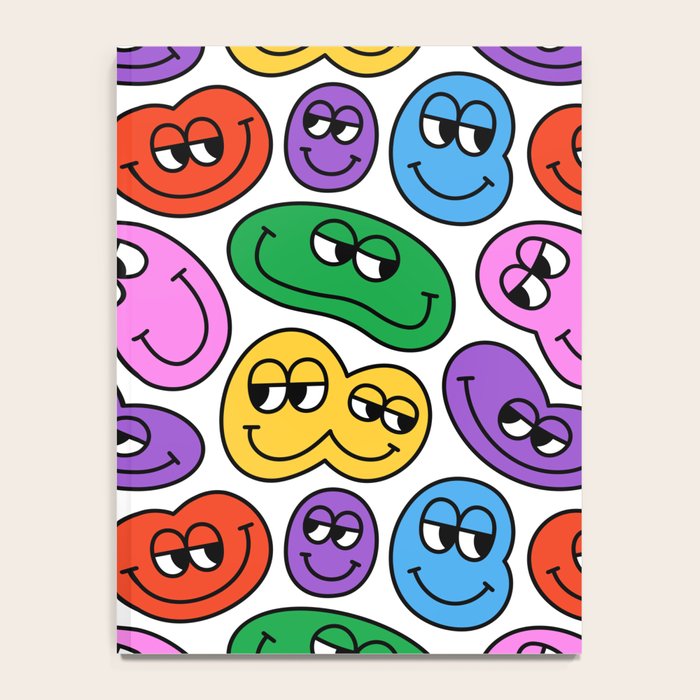 Funny happy face cartoon art pattern Notebook Gallery Image 4