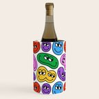 Funny happy face cartoon art pattern Wine Chiller Gallery Image 3