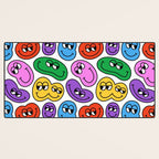 Funny happy face cartoon art pattern Desk Mat Gallery Image 3