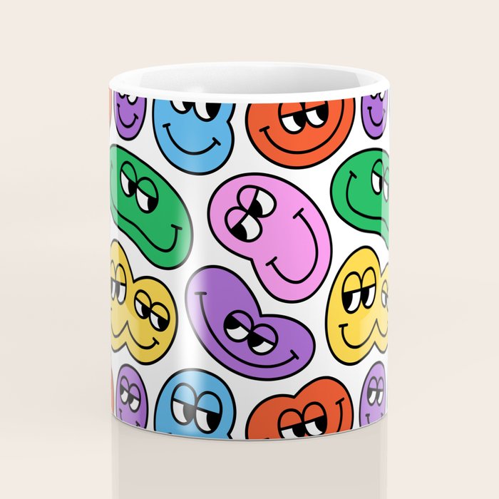 Funny happy face cartoon art pattern Coffee Mug Gallery Image 4