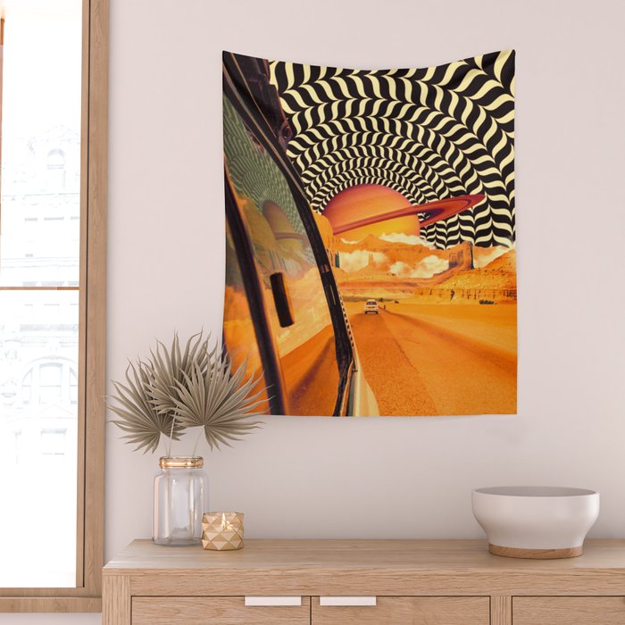 Illusionary Road Trip Wall Tapestry Gallery Image 2