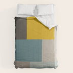 Teal Mustard Gray Modern Patchwork  Comforter Gallery Image 6