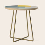 Teal Mustard Gray Modern Patchwork  Side Table Gallery Image 1