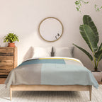 Teal Mustard Gray Modern Patchwork  Comforter Gallery Image 3