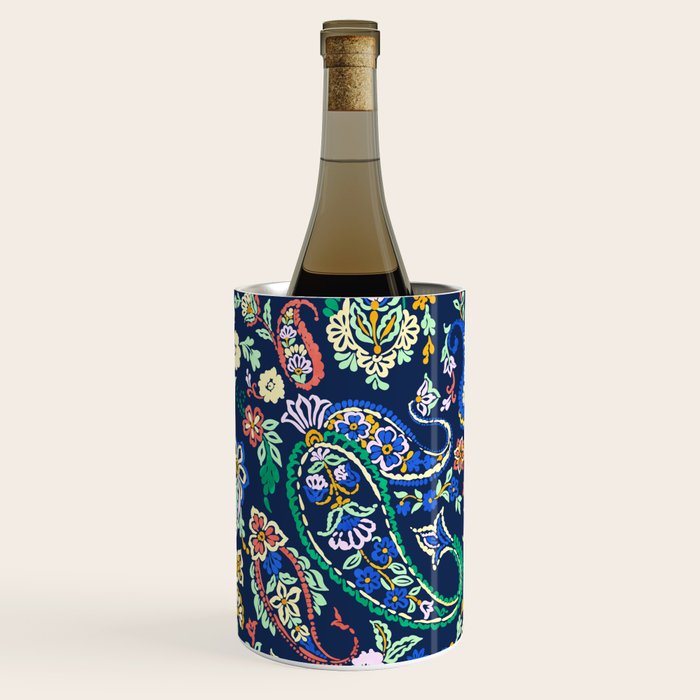 Vibrant paisley print on dark Wine Chiller Gallery Image 2