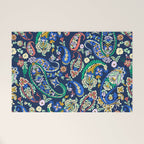 Vibrant paisley print on dark Welcome Mat Gallery Image 1