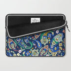 Vibrant paisley print on dark Laptop Sleeve Gallery Image 2