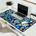 Vibrant paisley print on dark Desk Mat Gallery Image 2