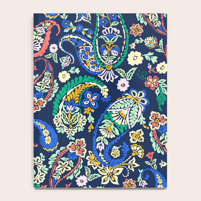 Vibrant paisley print on dark Notebook Gallery Image 4