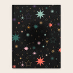 Colorful Starry Night Holiday Pattern on Black Background Notebook Gallery Image 4