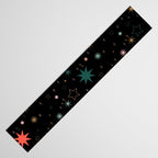 Colorful Starry Night Holiday Pattern on Black Background Table Runner Gallery Image 3