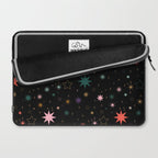 Colorful Starry Night Holiday Pattern on Black Background Laptop Sleeve Gallery Image 2