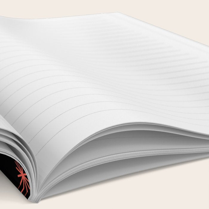 Colorful Starry Night Holiday Pattern on Black Background Notebook Gallery Image 2