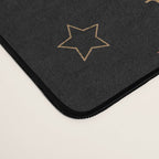 Colorful Starry Night Holiday Pattern on Black Background Desk Mat Gallery Image 4